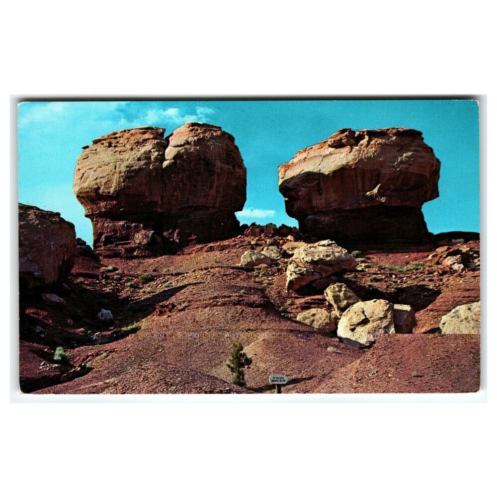 Twin Rocks Capitol Reef National Monument Utah Vintage Postcard Eric J. Seaich